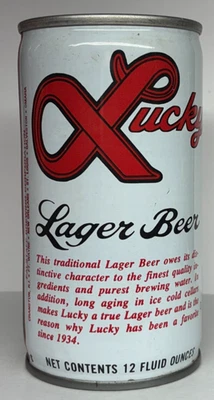 Lucky Lager 12 oz. Crimped Steel Beer Can - Image 1 of 4