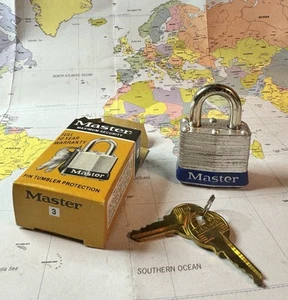 6 MASTER NO 3 Padlocks NEW in boxes - Picture 1 of 2