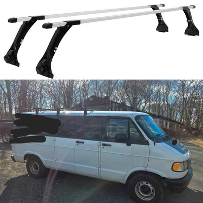 For Dodge Ram 1500 2500 3500 Van Rain Gutter Roof Rack Cross Bars Kayaks Carrier Foto 1 de 4