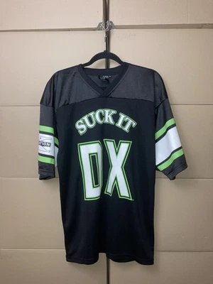 WWE D-GENERATION X JERSEY MENS SIZE M BLACK V NECK DX TRIPLE H SUCK IT 69 2004 - Image 1 of 4
