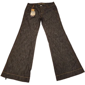 Austin Blues Damenhose 14 Big Bell Bottom ausgestellt mittelhoch grau schwarz neu mit Etikett - Bild 1 von 16