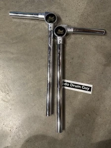 (2) Pearl L-Arm Tom Drum Mount Set 7/8" CHROME older style VINTAGE KM2 - Picture 1 of 13