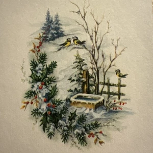 Tarjeta de Navidad de colección Mcm pájaros pequeños sello de Alemania Occidental 1964 árboles acebo - Imagen 1 de 6