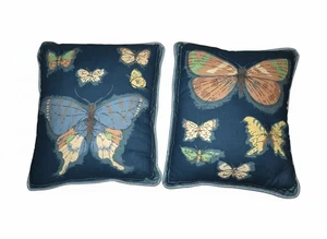 Vintage Butterfly Specimens Square Decorative Printed Throw Pillows Set of 2 - Picture 1 of 5