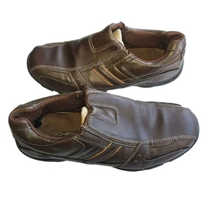 Herren SKETCHERS Premium MEMORY FOAM Braun Leder Slipper Schuhe EU 43 UK Größe 9 - Bild 1 von 11