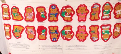 17"L x 42"W VIP Cranston Fabric Panel Beary Merry Christmas Ornaments 10 Bears