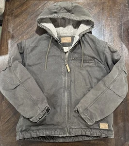 C.E. Schmidt Workwear Jacket Men’s Large Sherpa Lined Hooded Canvas Army Olive - Picture 1 of 8