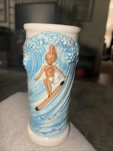 Little Surfer Girl Tiki Mug Vintage 6” Tall - Picture 1 of 3