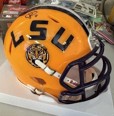Minicasco de velocidad firmado por Patrick Peterson LSU Tigers - Beckett con holograma BAS Foto 1 de 4