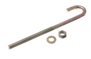 8 X Roofing Hook Bolts + Nuts And Washer M8 X 100mm BZP Steel - NEW Onestopdiy - Picture 1 of 1