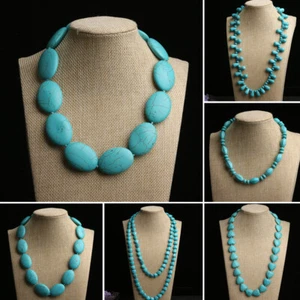 Bohemian Turquoise Beads Chain Bib Choker Necklace Party Jewelry Christmas Gift - Picture 1 of 17
