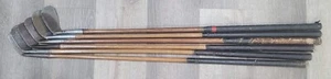 6 Pcs Antique Vintage Spalding Kro Flite Hickory Wood Shaft Golf Clubs All Lofts - Picture 1 of 13