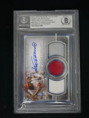 2019 Museum Collection Vladimir Guerrero Signature Swatches Relic Auto BAS /99 - Image 1 of 2