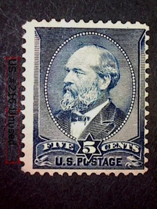 US 216 5 Cent Garfield Indigo  F MOGH  ScCV $225 - Picture 1 of 2