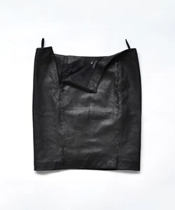 Vintage Womens GUCCI Skirt Mini Strap Black Leather Size IT 40 by Tom Ford - Picture 1 of 15