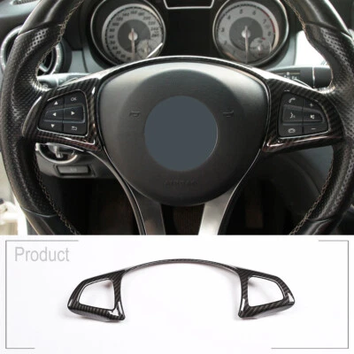 Carbon Fiber Steering Wheel Frame Cover For Mercedes-Benz C E GLC CLA Class W205 - image 1 of 4