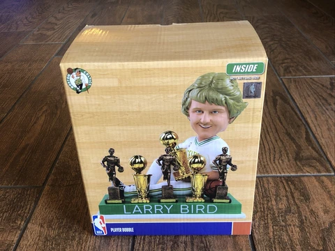 LARRY BIRD Boston Celtics 3x NBA Champ & MVP EXCLUSIVE Trophy Bobblehead NIB Cover
