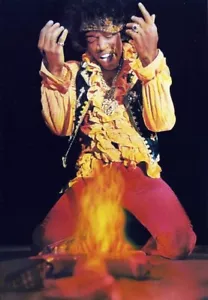 1991 Jimi Hendrix Guitar on Fire Rock Express Winterland Productions Postkarte - Bild 1 von 2