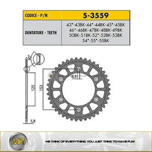 HONDA CRF X 450 2005 AL 2015 PIGNONE POSTERIORE ERGAL NERO SUNSTAR 520 - 47 DENTI - Foto 1 di 1