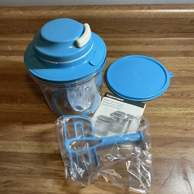 TUPPERWARE picadora POWER CHEF cable de tracción SISTEMA mezcla batidor cuchilla embudo azul Foto 1 de 4