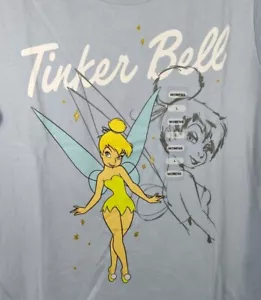 Disney Tinker Bell Fairy Women's Size Large Light Blue T-Shirt NWT - Picture 1 of 6