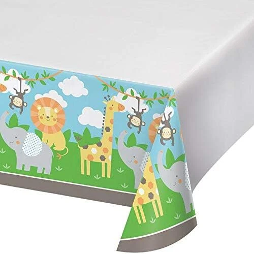 Jungle Animals Safari Baby Shower Birthday Party Decoration Plastic Tablecover - Image 1 of 1