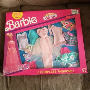 1990 BARBIE 6 FASHION GIFT SET Original Box Clothing Outfits Sealed Box. - Picture 1 of 8