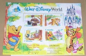 DISNEY Winnie the Pooh Plate Block of 4 Stamps from Canada + COA (1996) - Picture 1 of 1