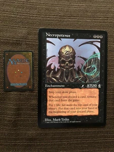 MTG ARENA 1998 PROMO NECROPOTENCE 6x9 SCHEDA JUMBO - Foto 1 di 2