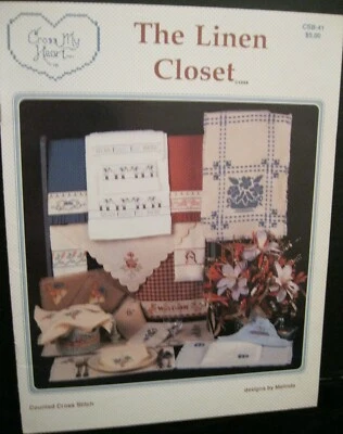 THE LINEN CLOSET 1988  CSB-41 DESIGNS  BY MELIND A COUNTED CROSS STITCH PATTERNS - Image 1 of 4