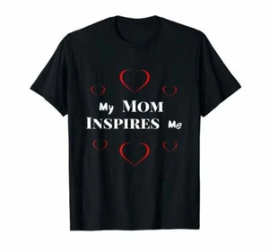 My Mom Inspires Me T shirt, Black, Size Large Women's, Mother, Daughter, Grandma - Picture 1 of 1