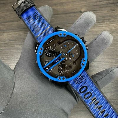 Diesel Mr Daddy 2.0 Blue Black Silicone Chronograph Mens Watch DZ7434 - image 1 of 4