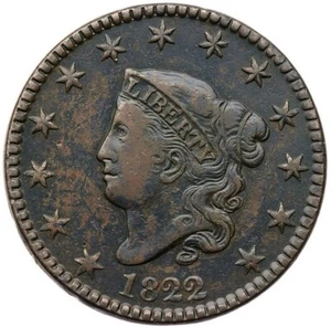 1822 N-1 R-3 Matrone oder Krönchenkopf große Cent Münze 1c - Bild 1 von 2