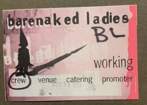 Unused Barenaked Ladies All Access working Pass Sticker Buffalo , NY 10/09/1998 - Picture 1 of 2