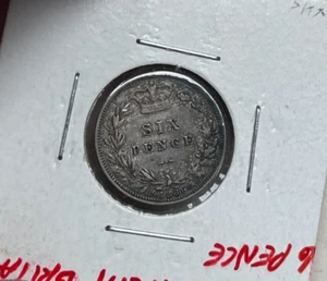 1886 Great Britain 6 Pence bg - Picture 1 of 2