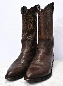 FRYE Billy Pull On Western Cowgirl Brown Leather Riding Boots Womens Sz 9.5 - Picture 1 of 12