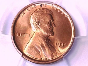 1934 P Lincoln Wheat Cent PCGS MS 65 RD 38462966 - Picture 1 of 3