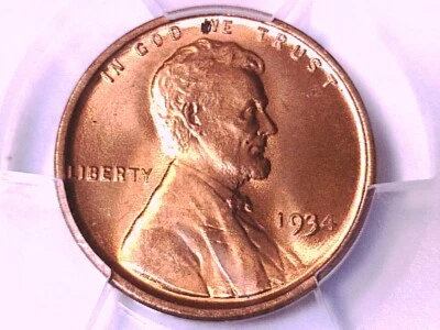 1934 P Lincoln Wheat Cent PCGS MS 65 RD 38462966 - Image 1 of 3