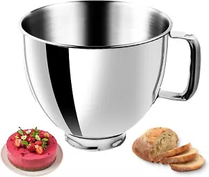 5QT Heavy Duty Stainless Steel Mixer Bowl for KitchenAid Artisian&Classic Mixers - Picture 1 of 8