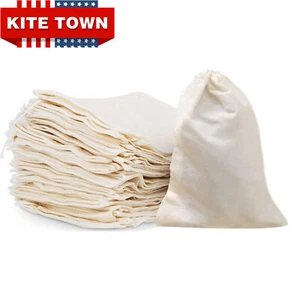 Lots of Cotton Muslin Drawstring Filter Bag for Bath Soap Herb Coffee Soup 3x4" - Picture 1 of 5