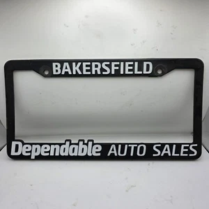 Dependable Auto Sales Bakersfield California Black Plastic License Plate Frame - Picture 1 of 2