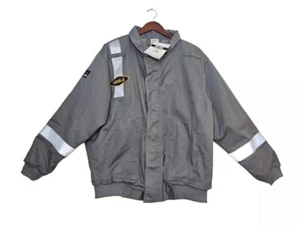NWT Crude FR Frost Jacket Non-Insulated 2112 CAT 2 Men's Large Gray Noble Energy - Picture 1 of 19