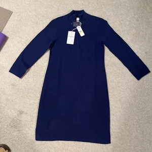 Women’s Tommy Bahama Pickford Knit Half-Zip Sweater Dress Blue Sz M MSRP $135 - Picture 1 of 12