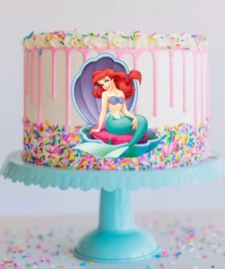 1 x ARIEL Cake Topper Edible Wafer Paper Kids THE LITTLE MERMAID Kids Birthday - Picture 1 of 2