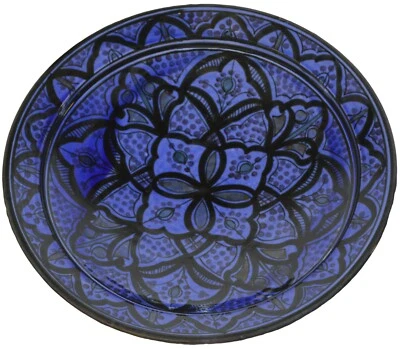 Moroccan Ceramic Plate Salad Pasta Bowl Serving Handmade Wall Hanging 12" Large - Image 1 of 4