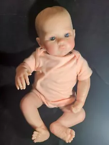 Andrea Arcello Reborn Newborn Baby Girl Doll Blue Eyes Lifelike 15 3/4"XLNT COND - Picture 1 of 16