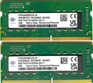 Nanya 16GB (2x 8GB) 1Rx8 PC4-3200AA-SA2-11 DDR4 SDRAM NT8GA64D88CX3S-JR - Picture 1 of 1