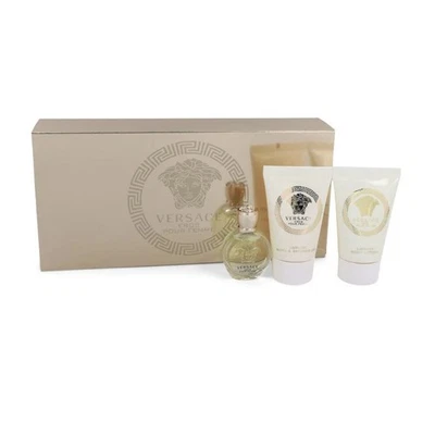 Versace Eros Pour Femme Eau De Parfum 3 peças conjunto de presente miniatura para mulheres - Imagem 1 de 4