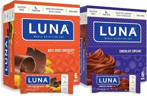 LUNA Bar - Variety Pack - Nutz Over Chocolate and Chocolate Cupcake Flavor - Sna - Picture 1 of 1