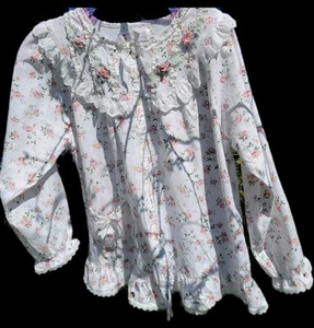 Adorable Girls Shabby Chic Pajamas 100% Cotton Tea Party Garden Lg 12 - Picture 1 of 9
